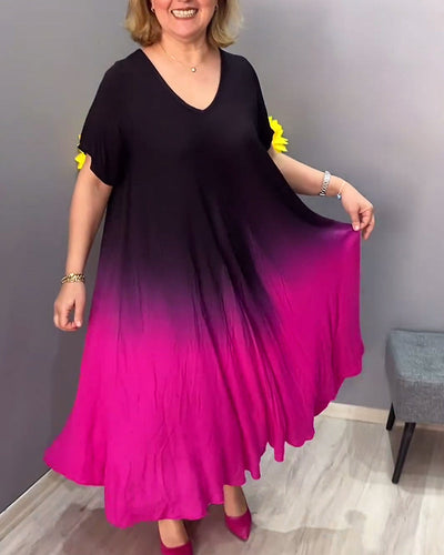 Laluna® | Ombre Pleated Casual Dress