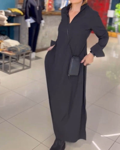 Laluna® | Flowing Maxi Dress with Side Slit