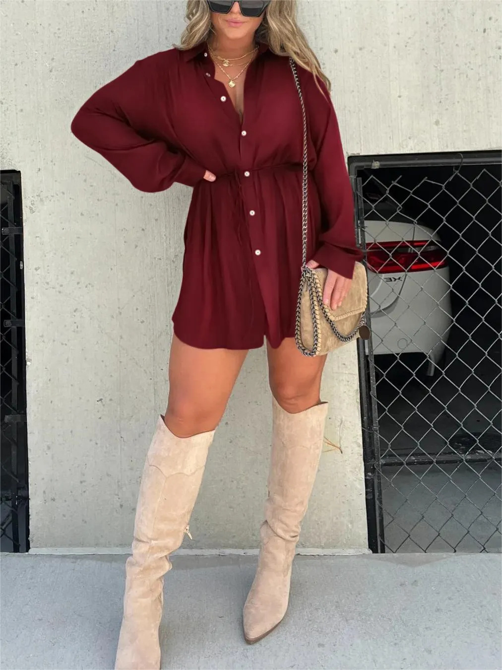 Laluna® | Chic Satin Romper Dress