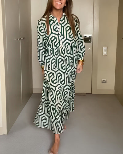 Laluna® | Polka Dot & Geometric Print Dress