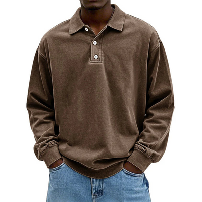 Matteo | Long Sleeve Polo Shirt for Men