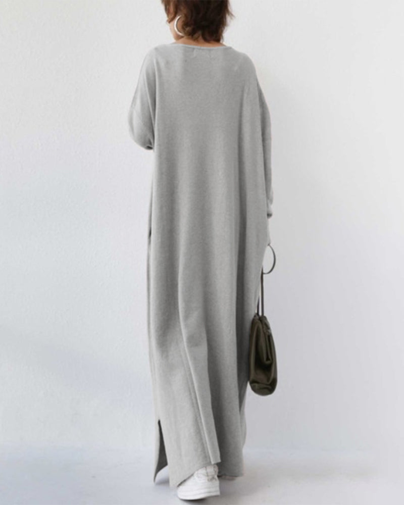 Laluna® | Stylish Long Sleeve V-Neck Dress