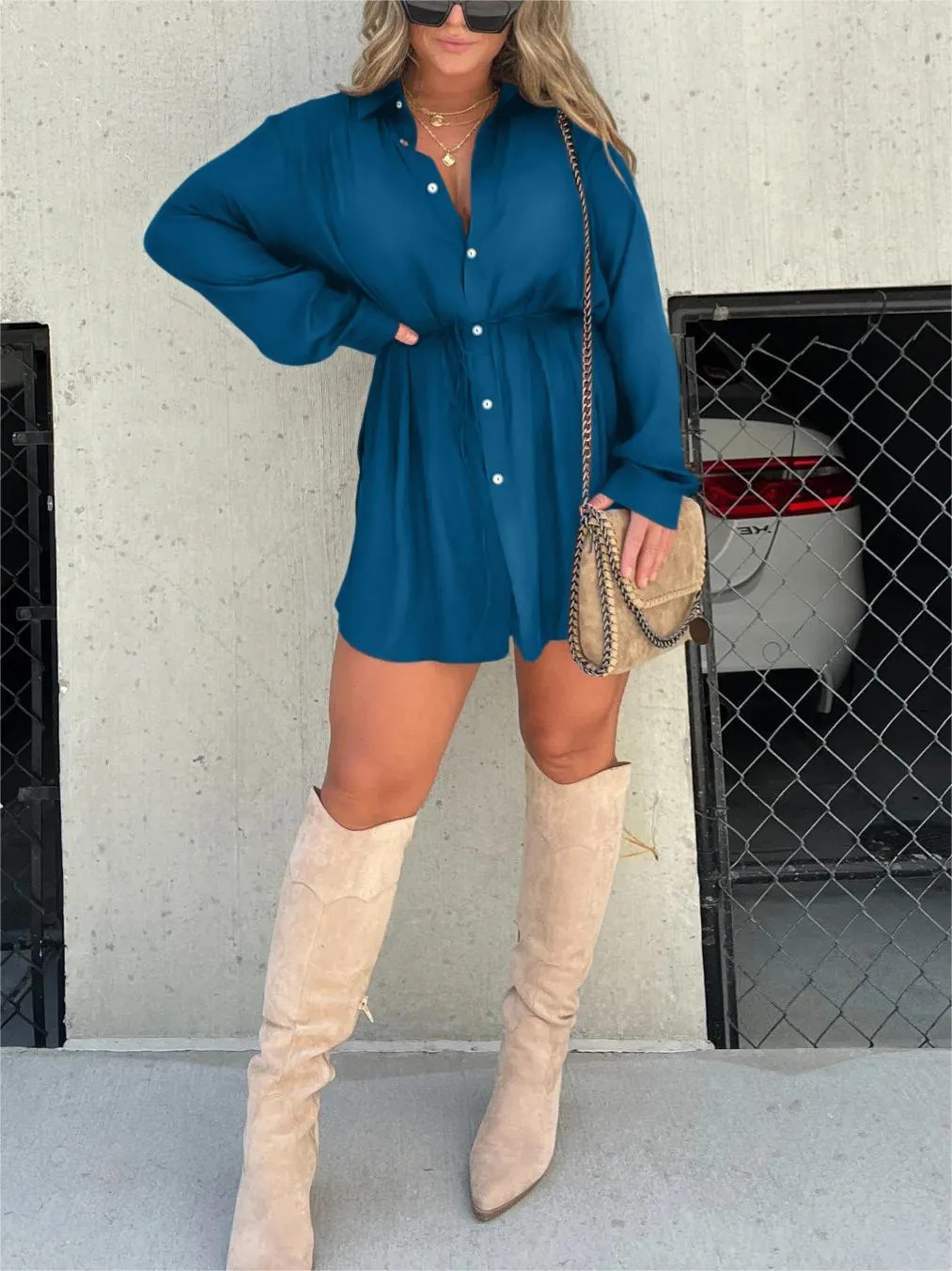 Laluna® | Chic Satin Romper Dress