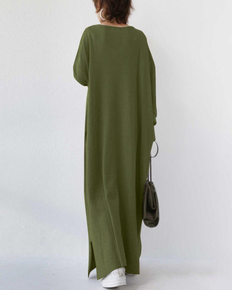 Laluna® | Stylish Long Sleeve V-Neck Dress
