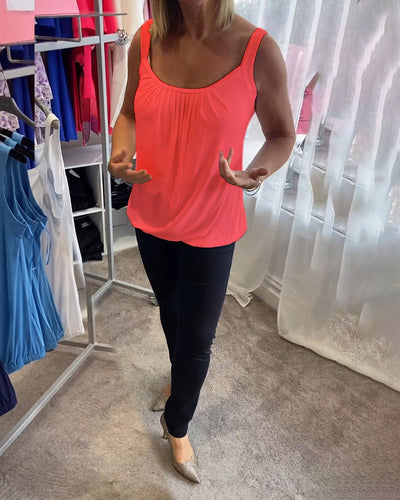 Pleated Sleeveless Casual Top
