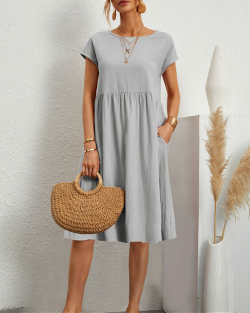 Laluna® | Relaxed Fit Round Neck Dress