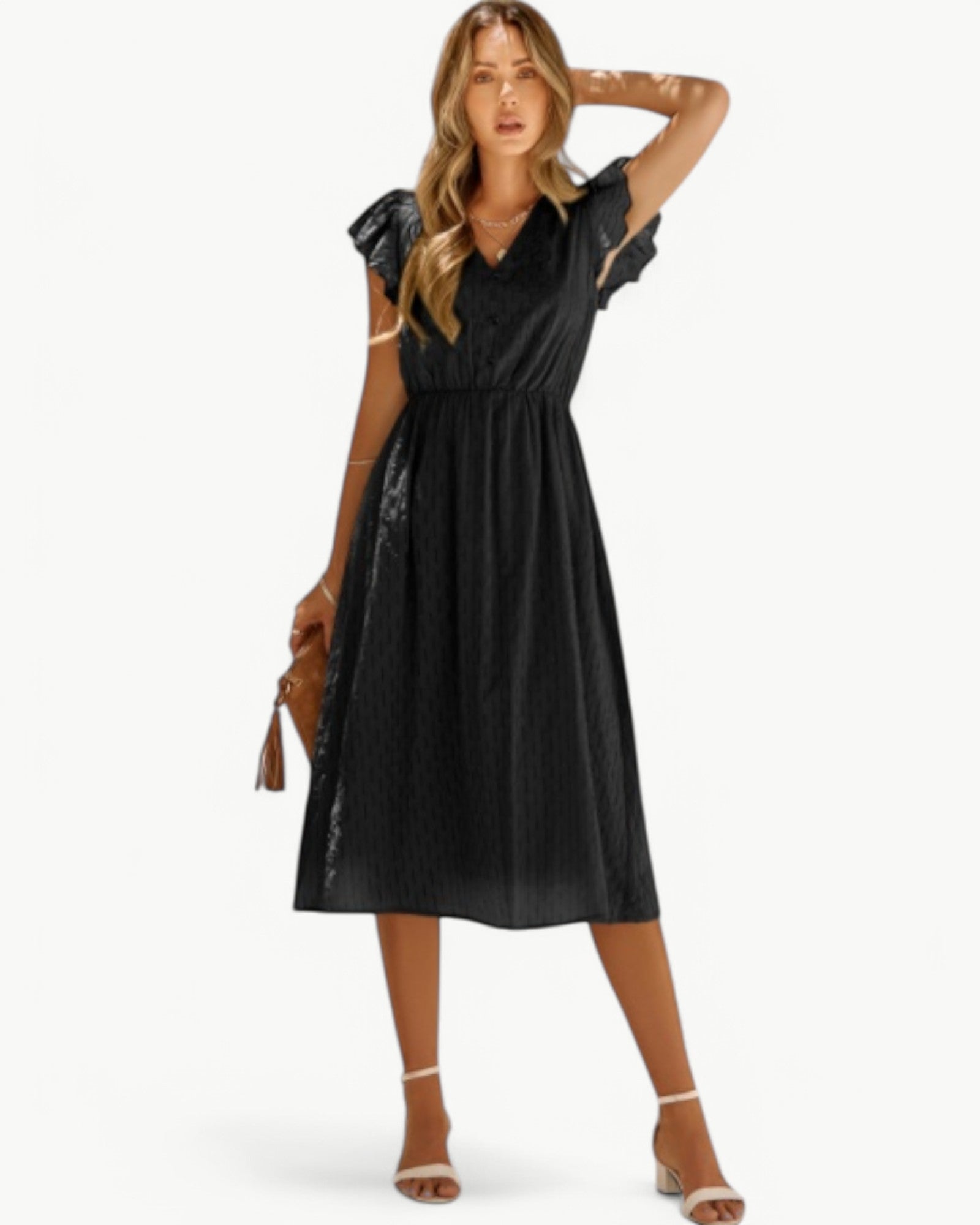 Lara | V-Neck Midi Dress
