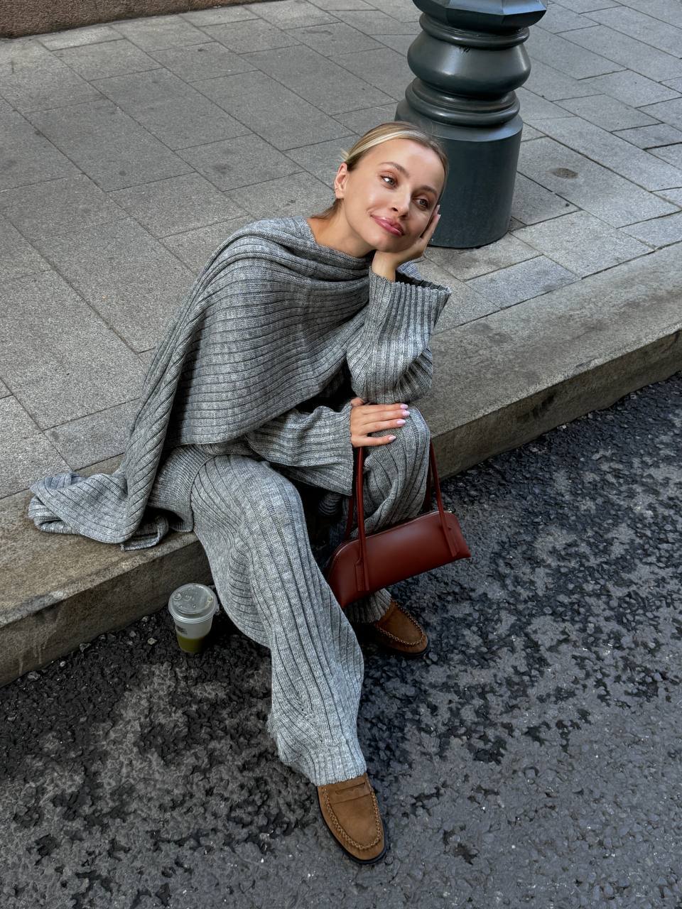 Laluna® V-Neck Jumpsuit with Matching Scarf