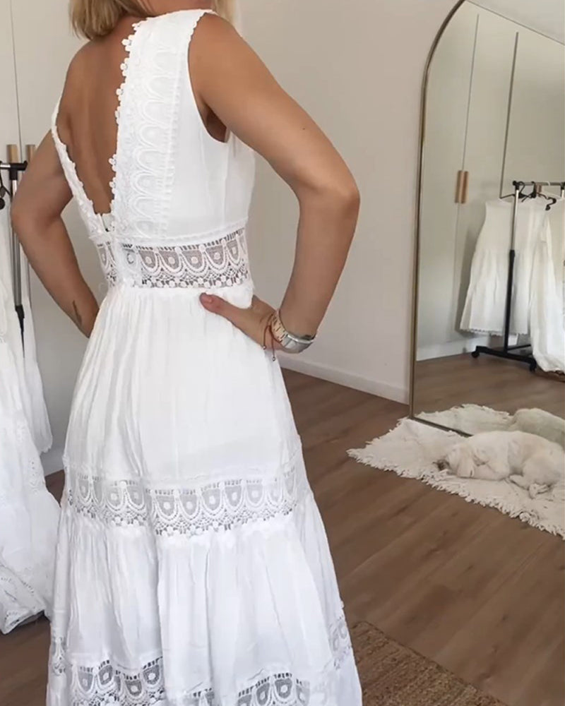 Laluna® V-Neck Lace Dress