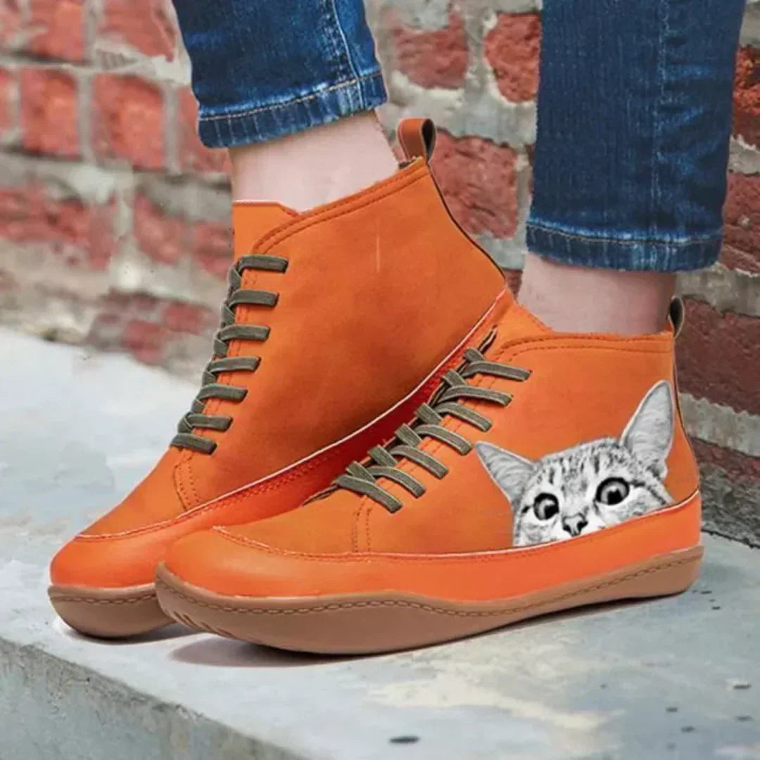 Laluna® | Leather Ankle Boots for Cat Lovers
