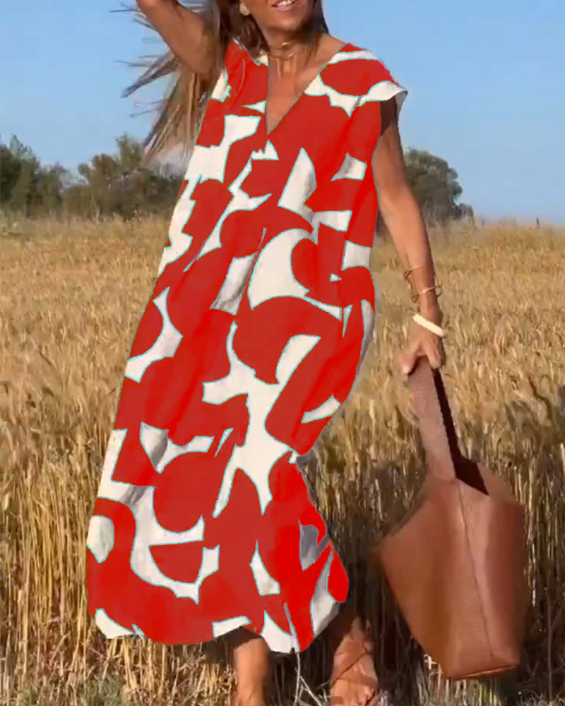 Laluna® | V-Neck Printed Dress