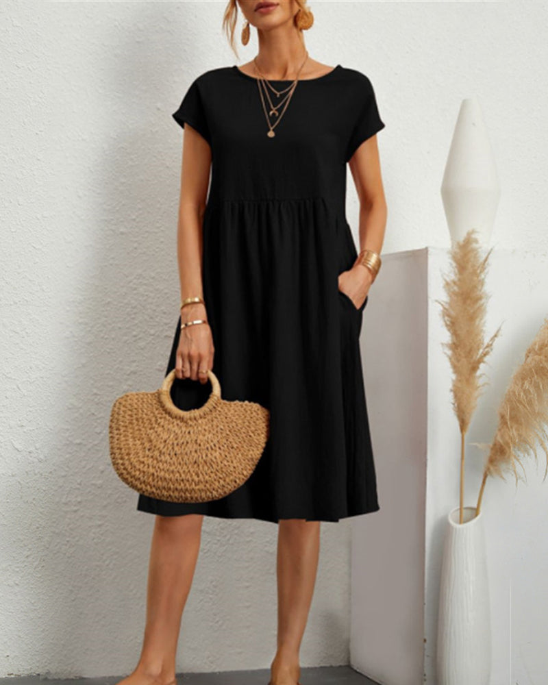 Laluna® | Relaxed Fit Round Neck Dress