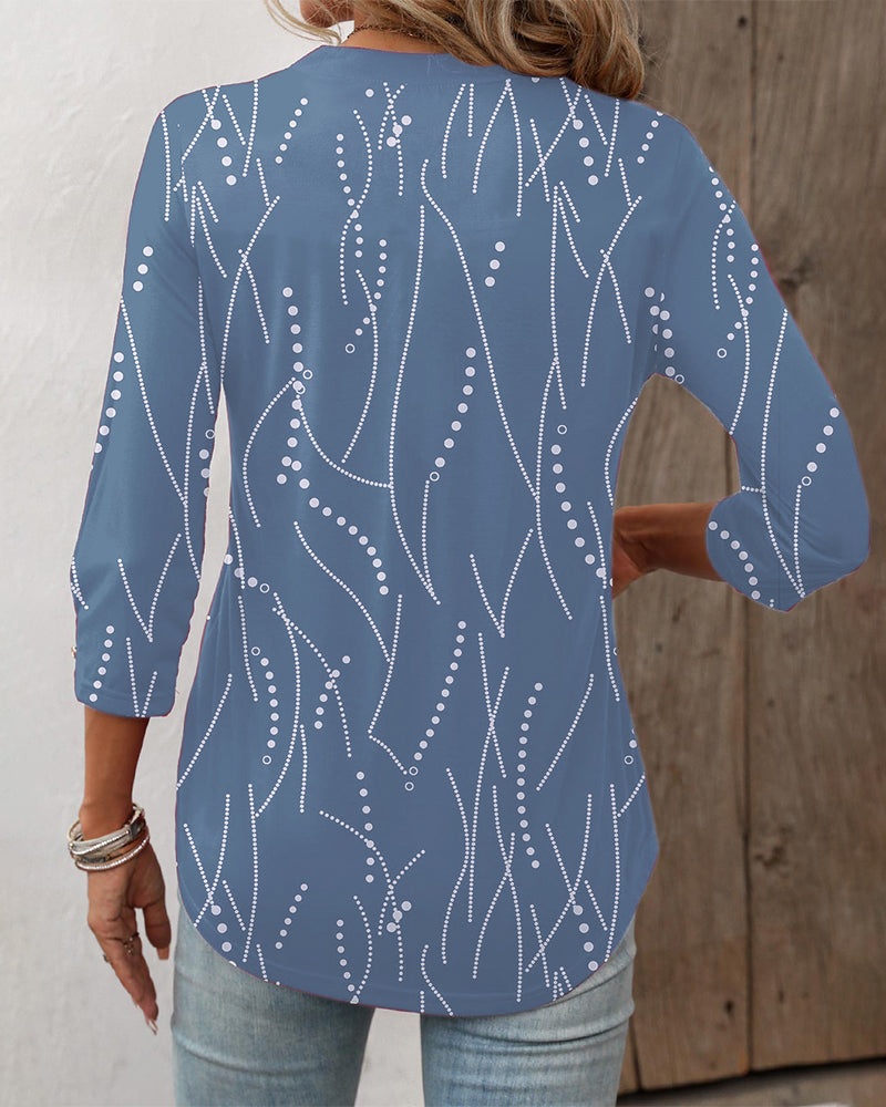 Chic V-Neck Top with Snap Button Detail