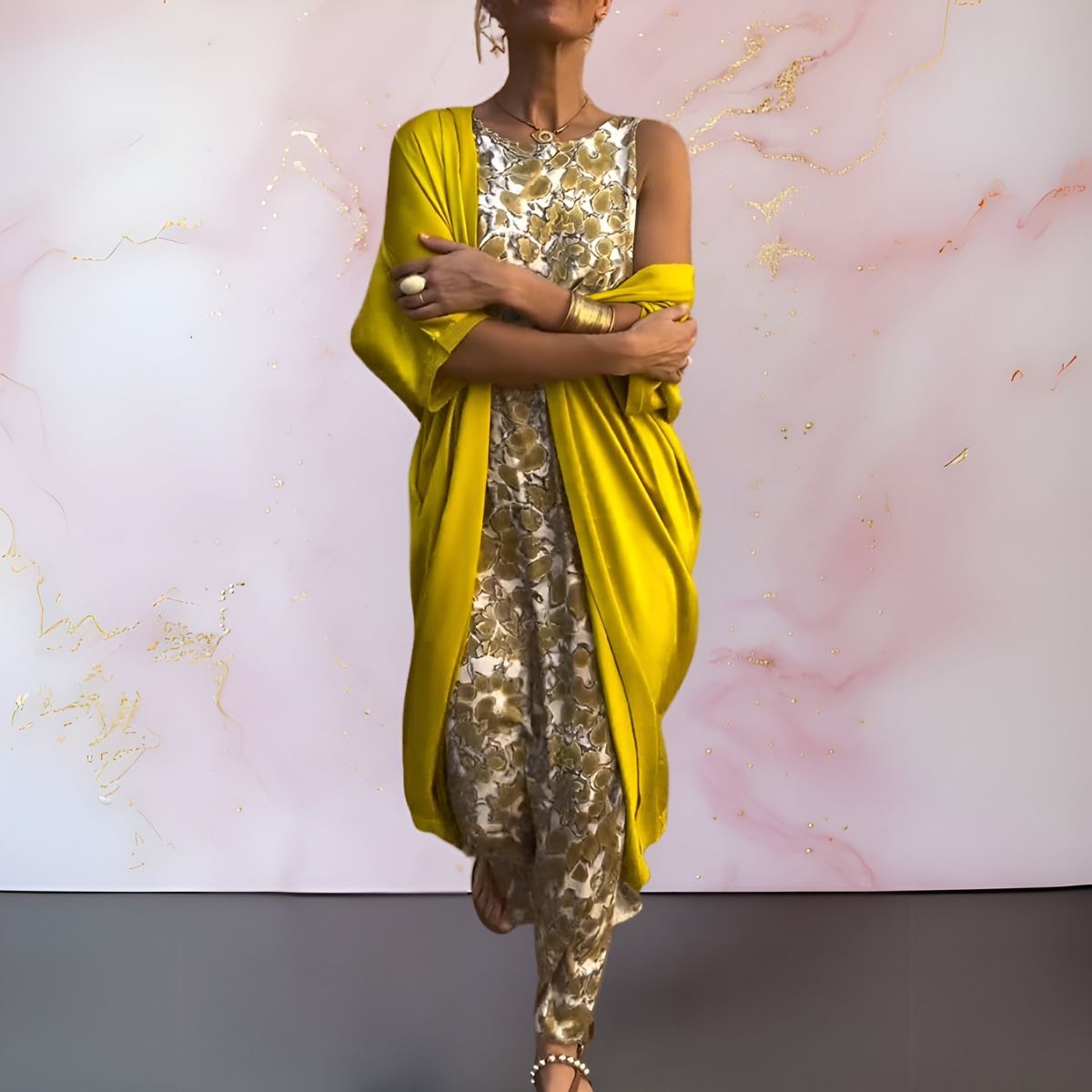 Laluna® | Chic Dress with Matching Cardigan