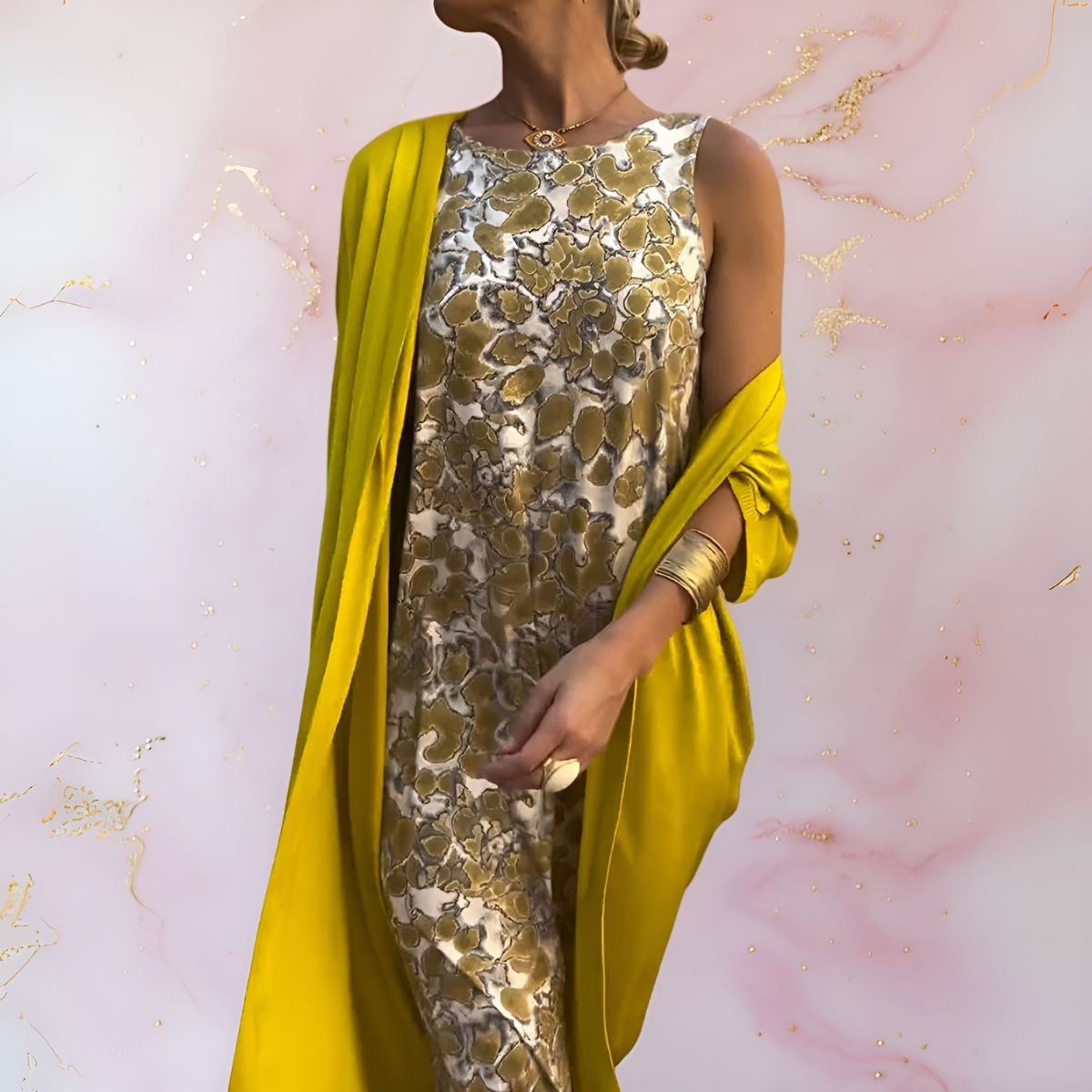 Laluna® | Chic Dress with Matching Cardigan