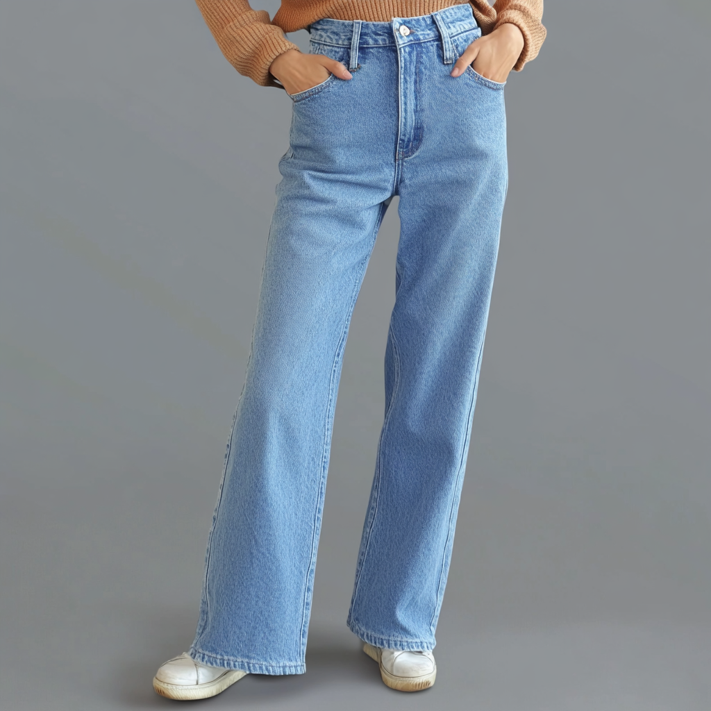 Laluna® | Classic Blue Straight Leg Jeans