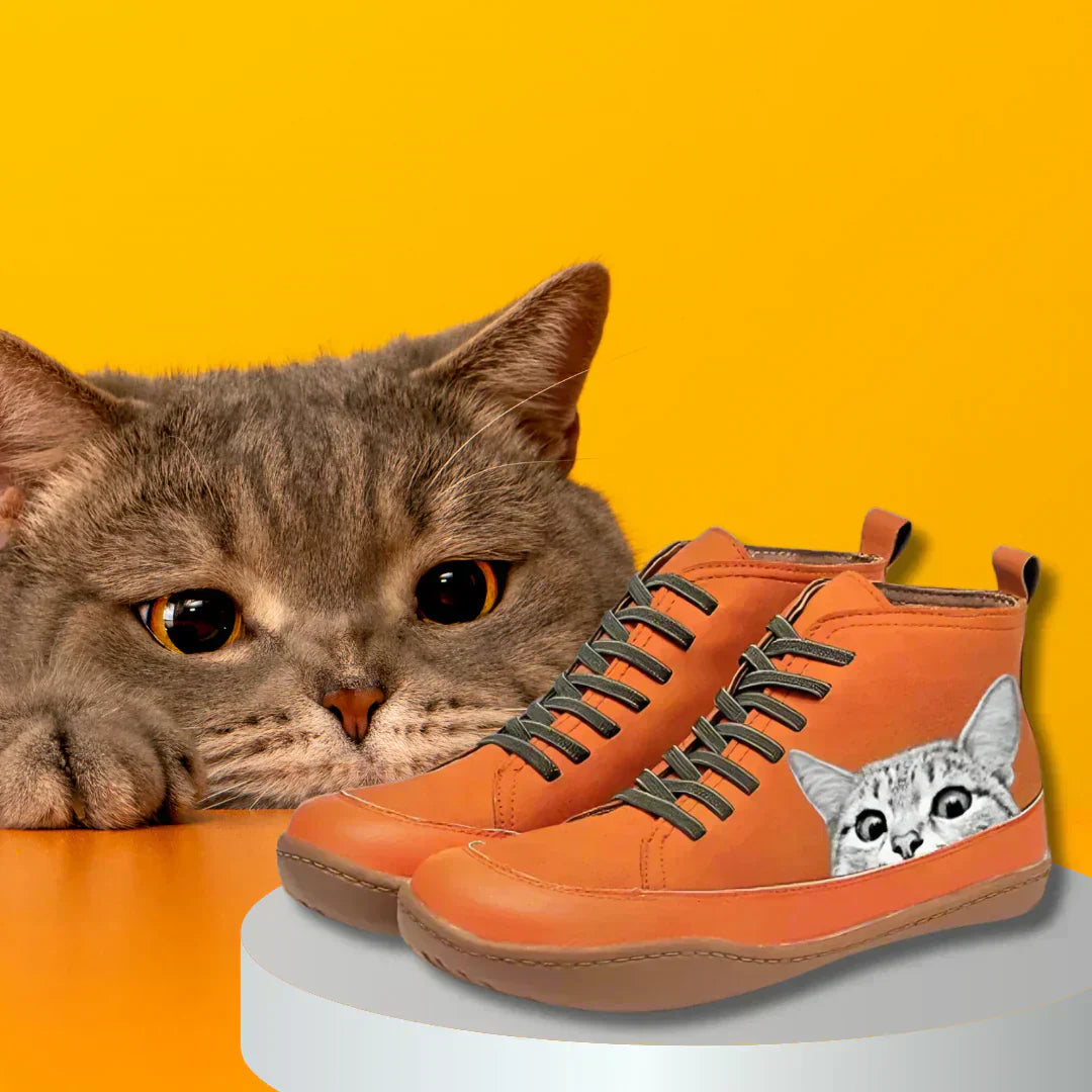 Laluna® | Leather Ankle Boots for Cat Lovers