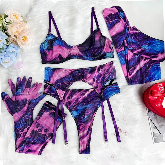 LALUNA® | Poppy Tie-Dye Lingerie Ensemble
