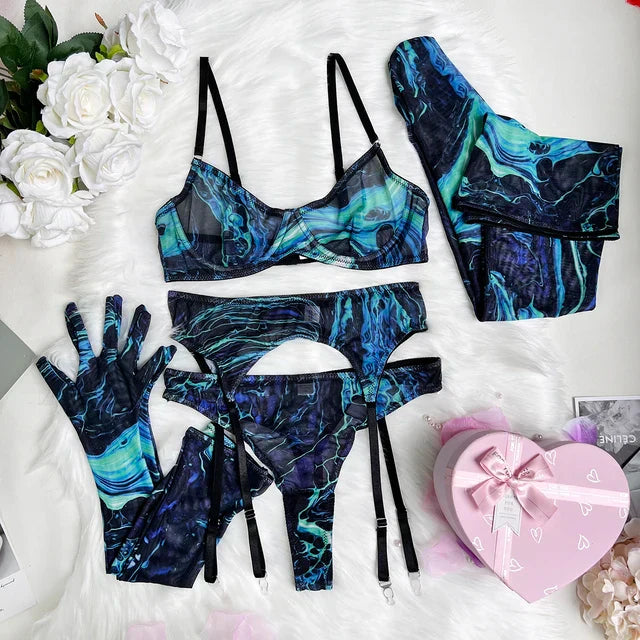 LALUNA® | Poppy Tie-Dye Lingerie Ensemble