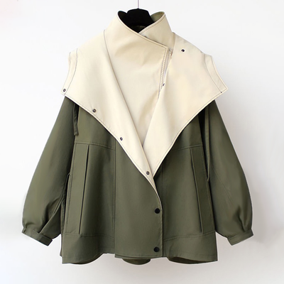 Laluna® | Contemporary Two-Tone Trench Coat