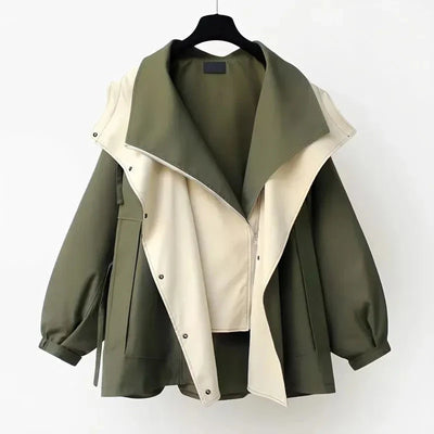 Laluna® | Contemporary Two-Tone Trench Coat