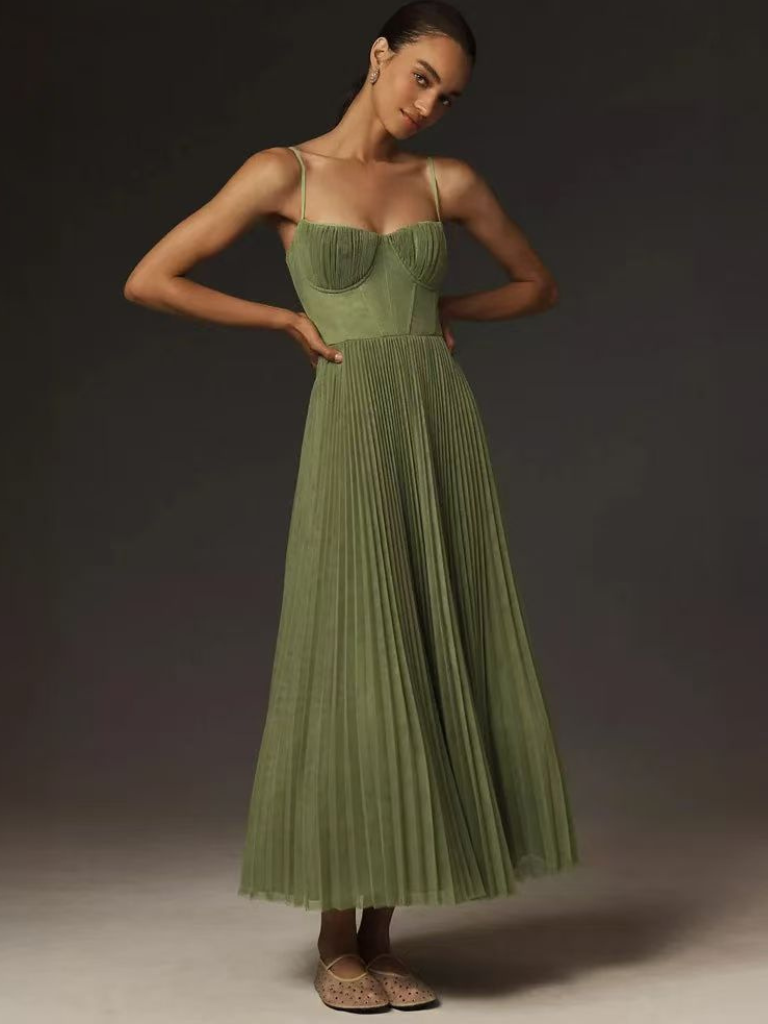 Laluna® | Stylish Olive Green Dress
