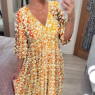Laluna® | V-Neck Floral Dress