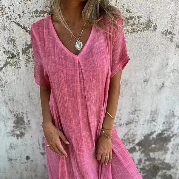 Laluna® | Elegant Long V-Neck Dress