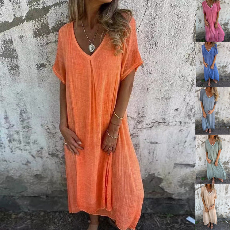 Laluna® | Elegant Long V-Neck Dress