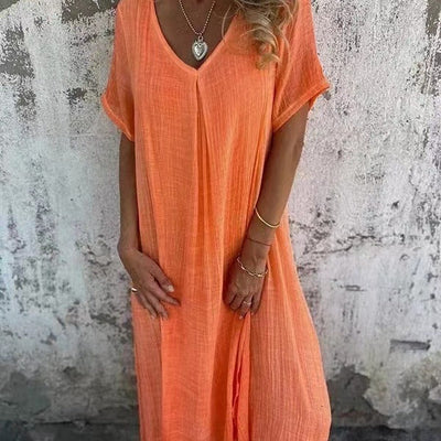Laluna® | Elegant Long V-Neck Dress