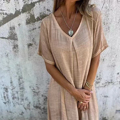 Laluna® | Elegant Long V-Neck Dress