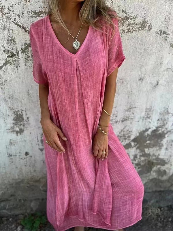 Laluna® | Elegant Long V-Neck Dress