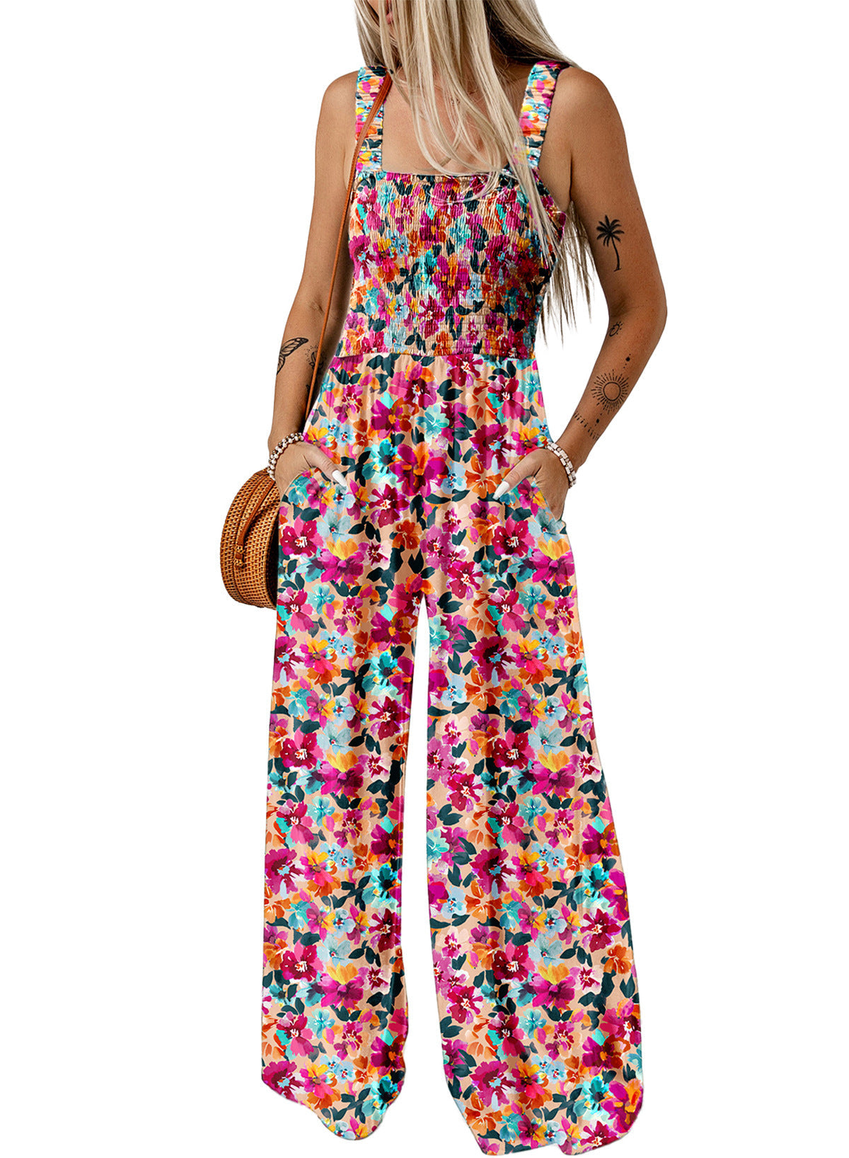 Wide-Leg Bohemian Jumpsuit