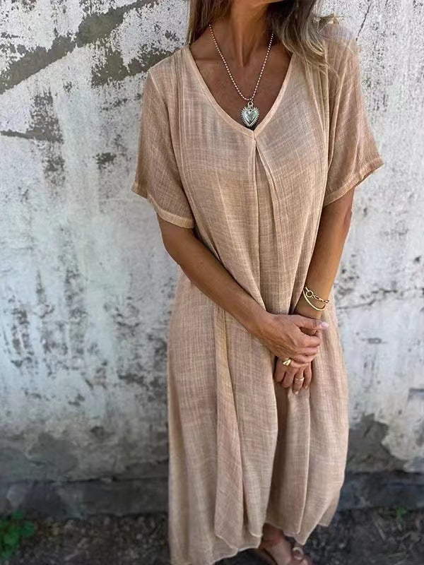 Laluna® | Elegant Long V-Neck Dress
