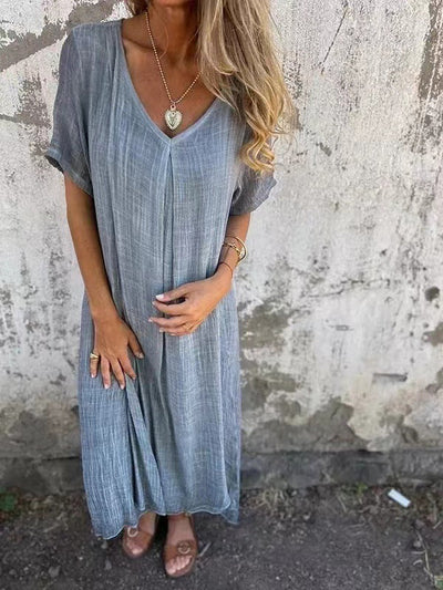 Laluna® | Elegant Long V-Neck Dress