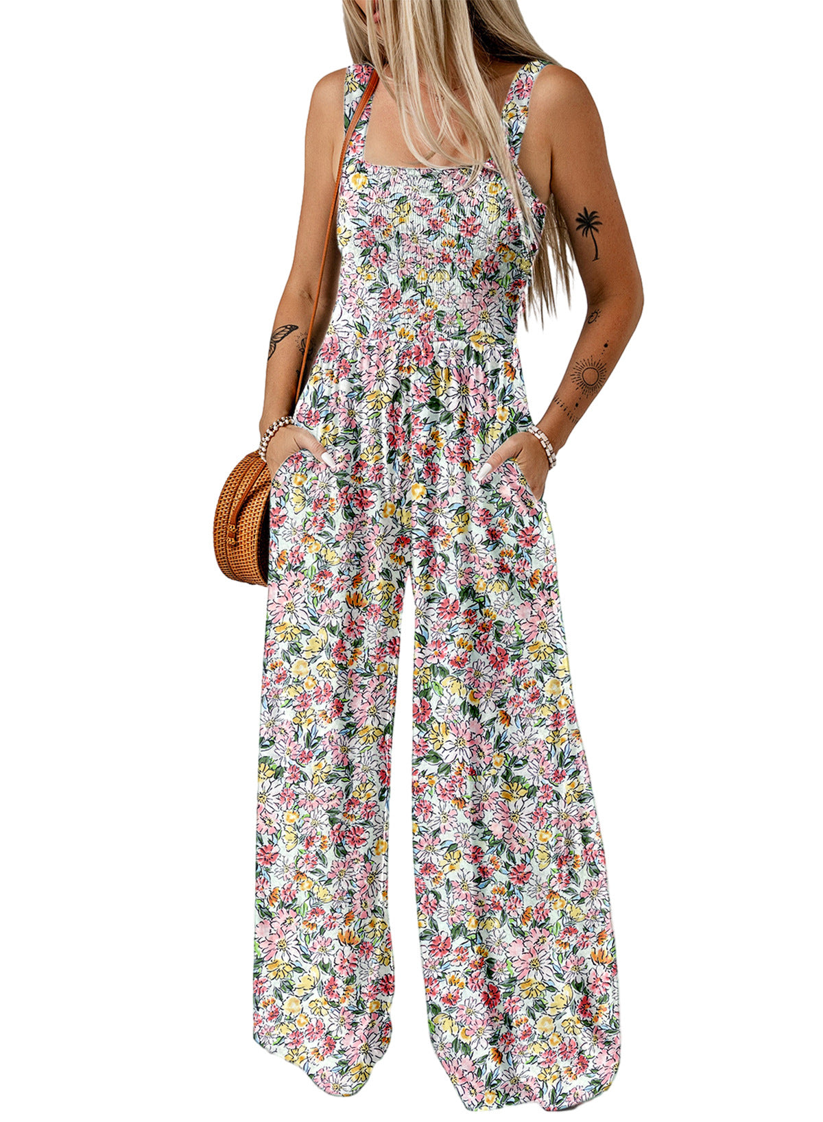Wide-Leg Bohemian Jumpsuit