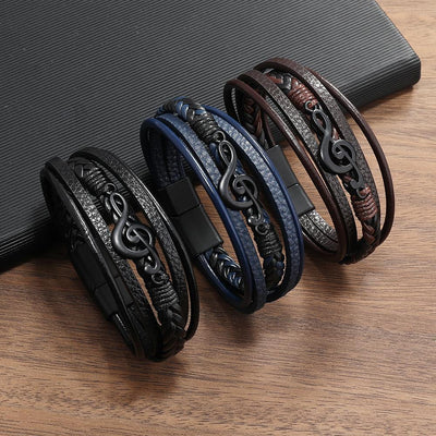 Rhythmo – Stylish Leather Bracelet for Music Enthusiasts