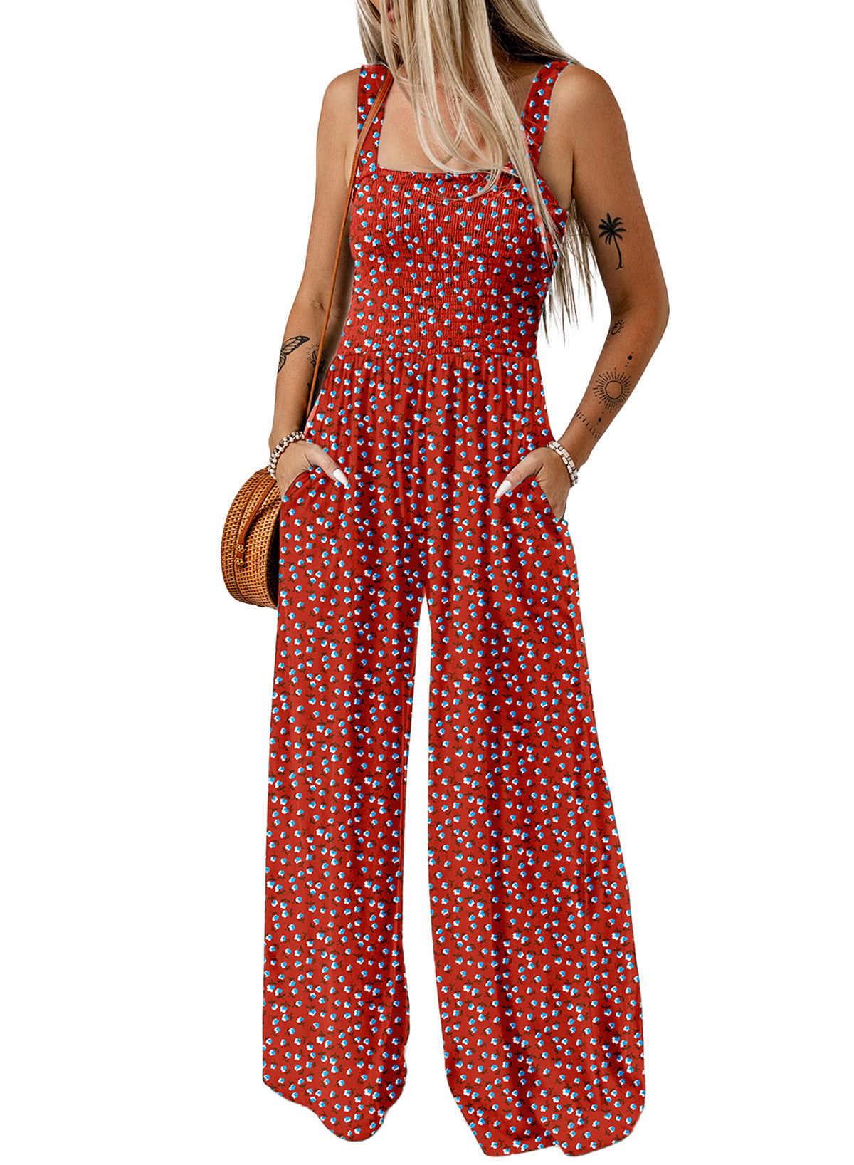 Wide-Leg Bohemian Jumpsuit