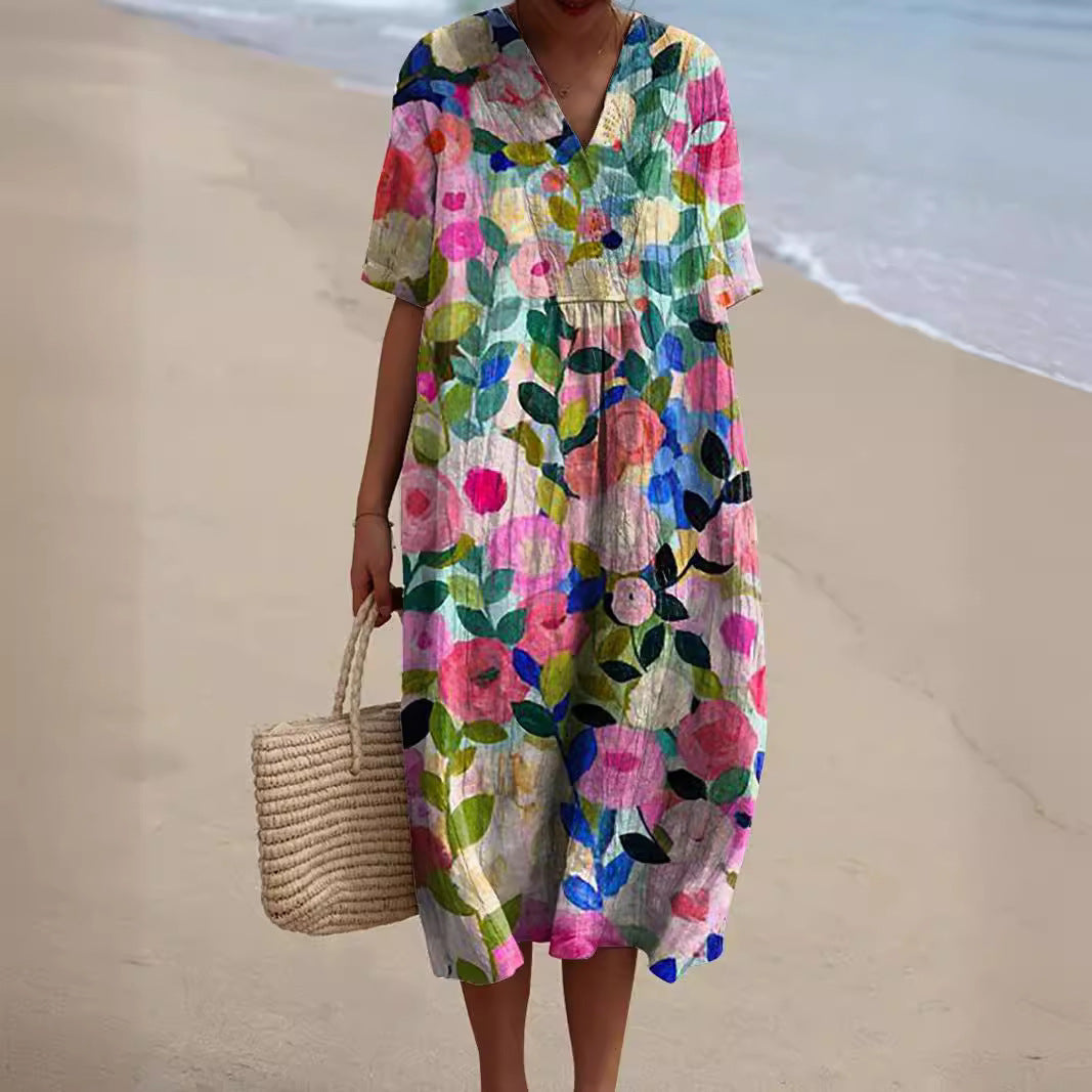 Nicka™ | Floral Print Dress in Bold Colors