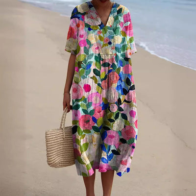 Nicka™ | Floral Print Dress in Bold Colors