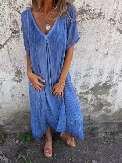 Laluna® | Elegant Long V-Neck Dress