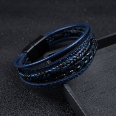 Viking Leather Braided Bracelet - Ragnar Band