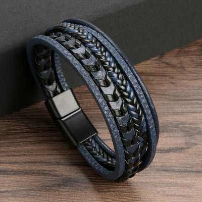 Viking Leather Braided Bracelet - Ragnar Band