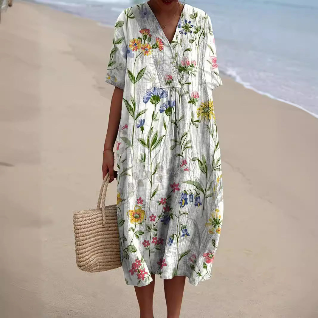 Nicka™ | Floral Print Dress in Bold Colors