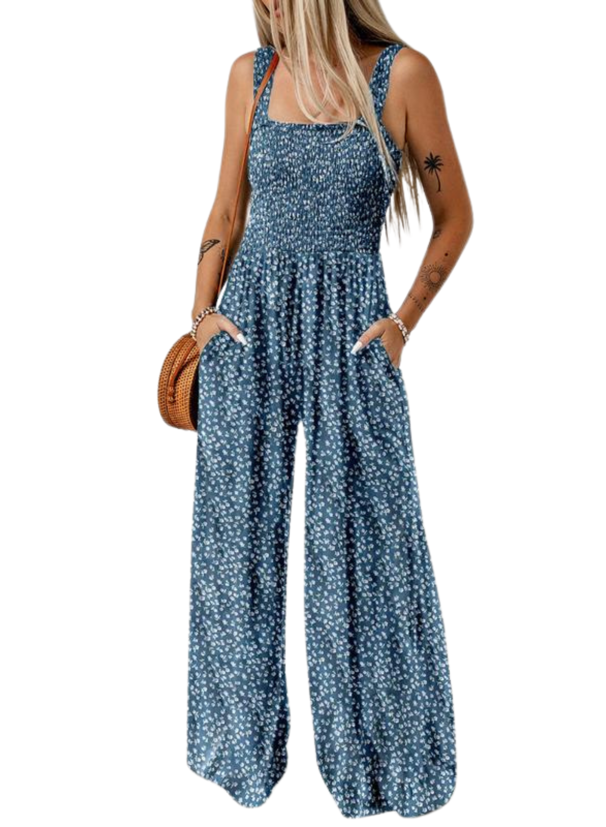 Wide-Leg Bohemian Jumpsuit