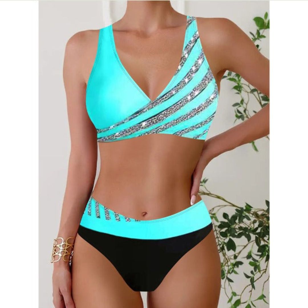 Zoë - Patterned Halter Neck Swimsuit