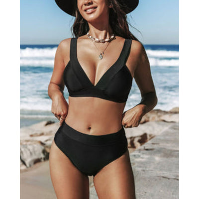 Hilde - Solid High-Waisted Swimsuit: Buy 2, Get 1 Free!