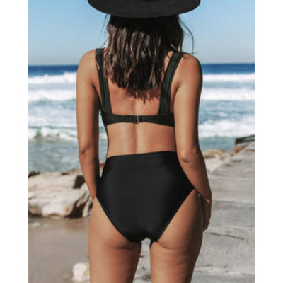 Hilde - Solid High-Waisted Swimsuit: Buy 2, Get 1 Free!