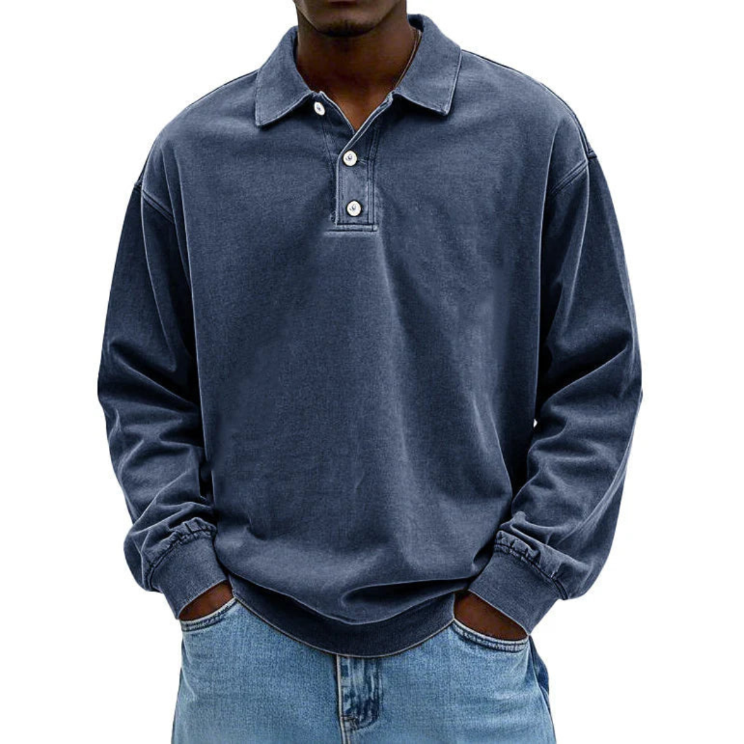 Matteo | Long Sleeve Polo Shirt for Men