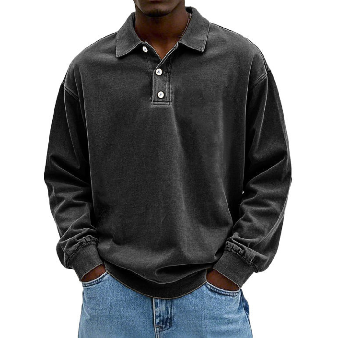Matteo | Long Sleeve Polo Shirt for Men